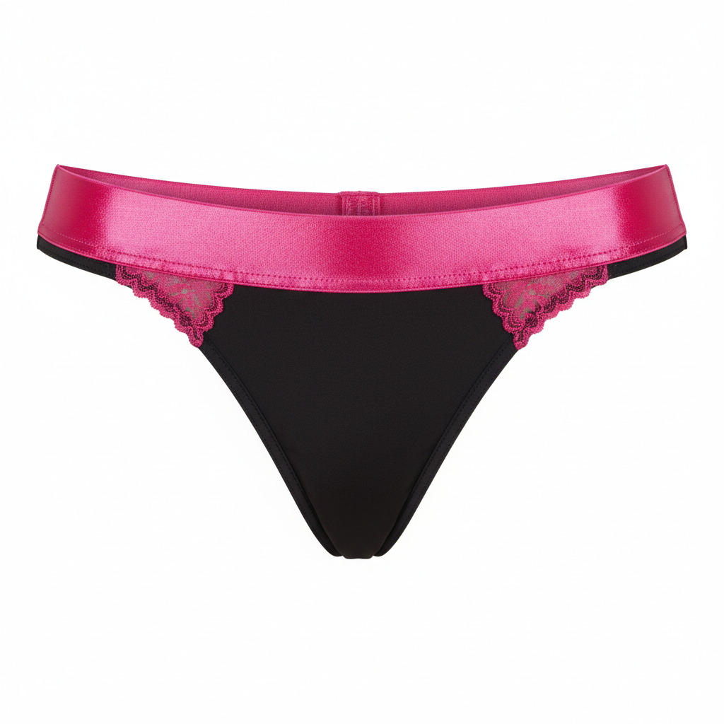 Black G-String with Hot Pink Accents