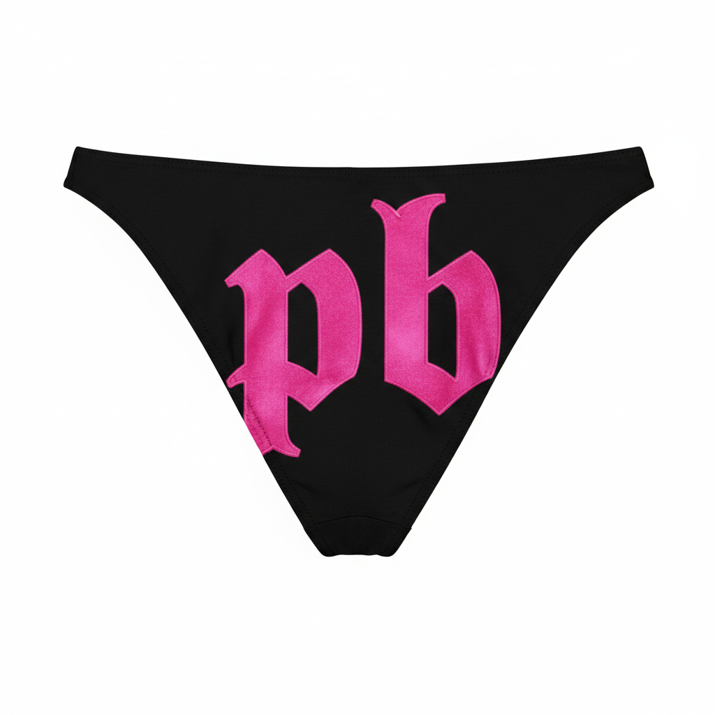 Black Panties with Gigantic Hot Pink pb