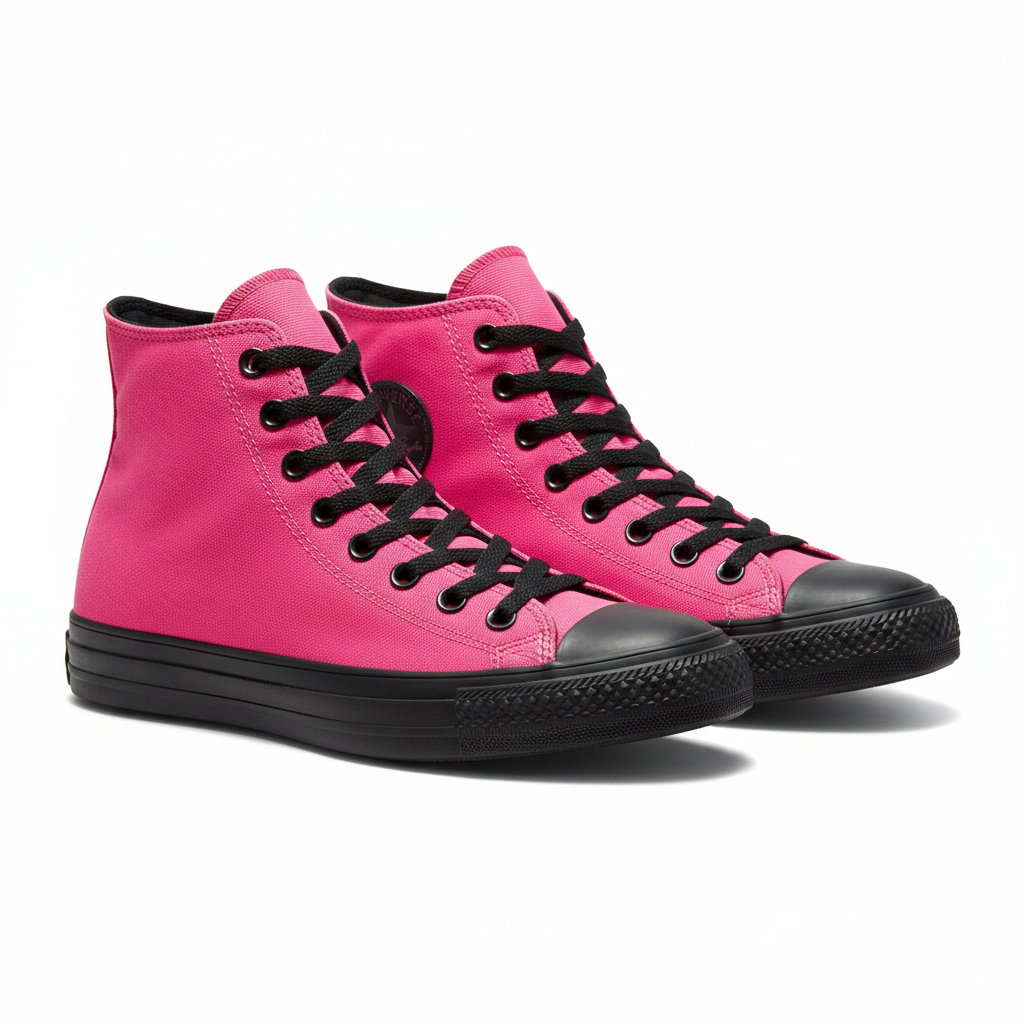 Hot Pink and Black Chuck Taylors