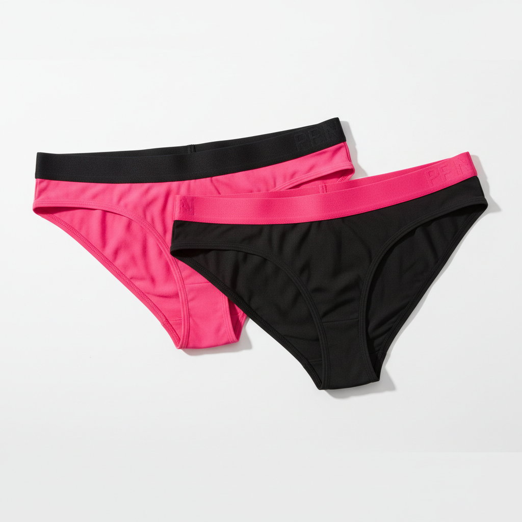 Hot Pink and Black Thong Set