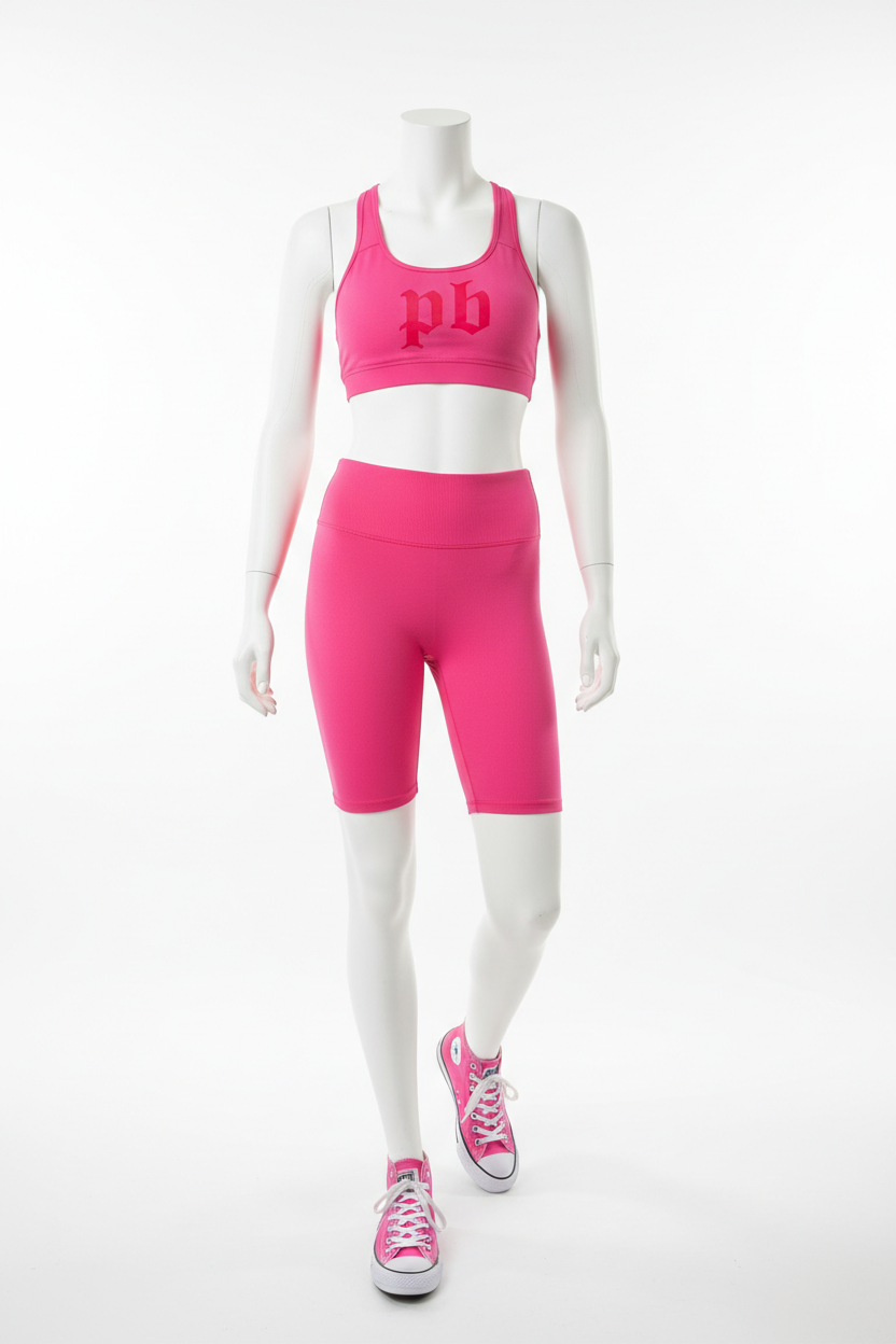 Hot Pink pb Sports Bra - Old English Lettering