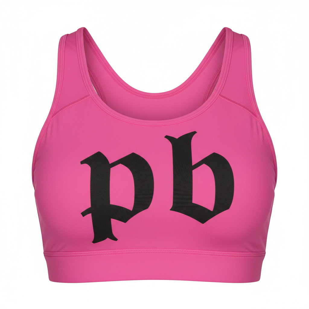 Hot Pink pb Sports Bra - Old English Lettering