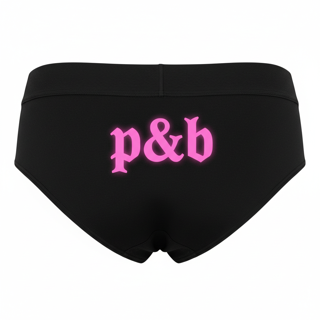 Black p&b Panties - Lowercase Old English Lettering and all star chucks